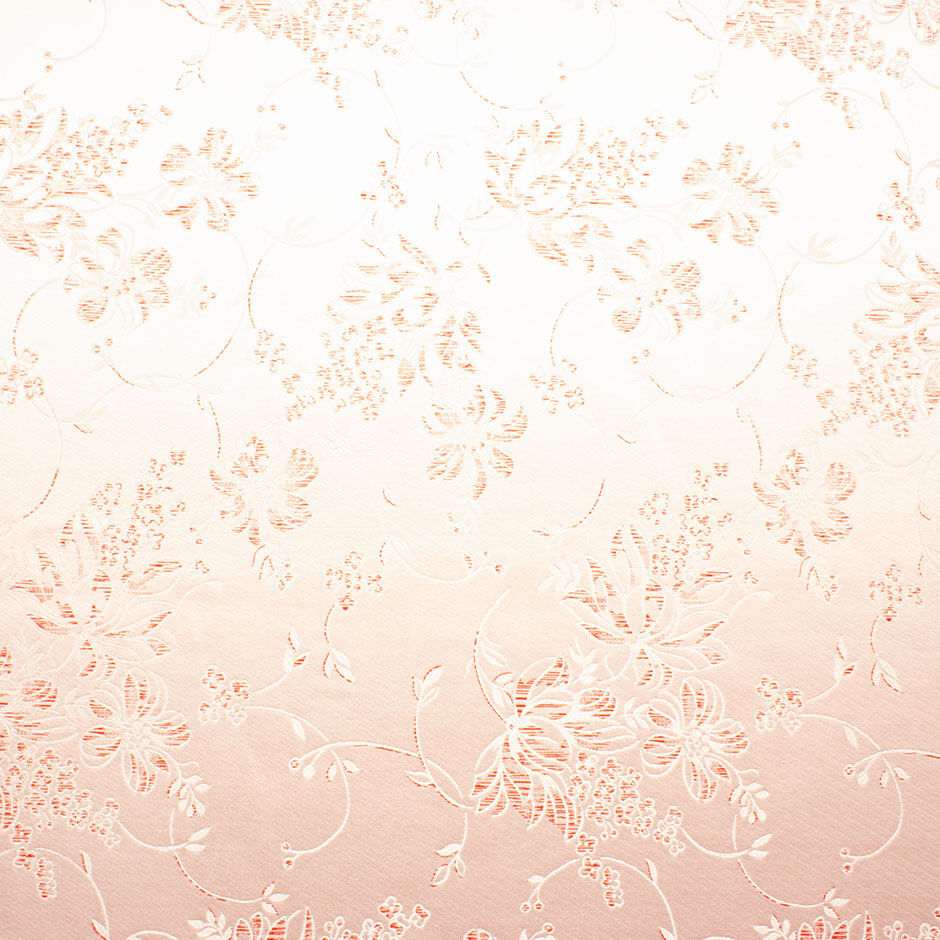 Coral & Pink Floral Pure Silk Jacquard Brocade