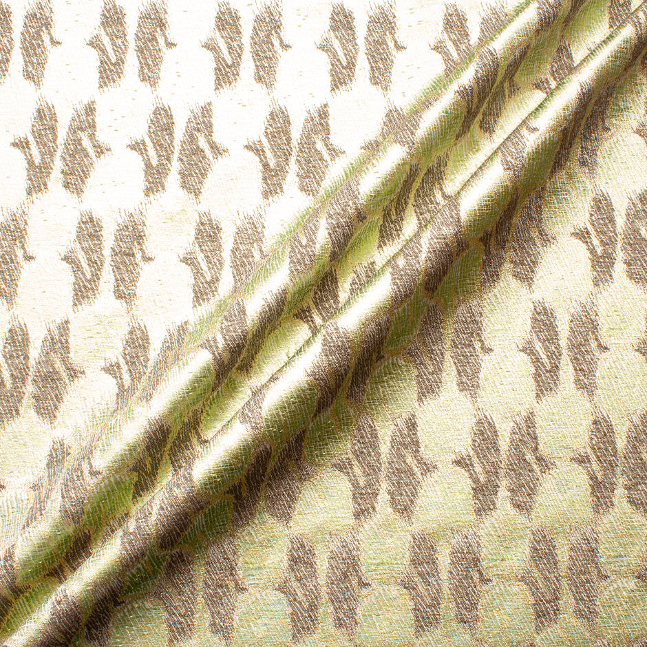 Mint Green & Stone Metallic Jacquard Brocade (A 3.50m Piece)