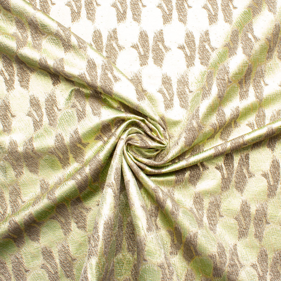 Mint Green & Stone Metallic Jacquard Brocade (A 3.50m Piece)