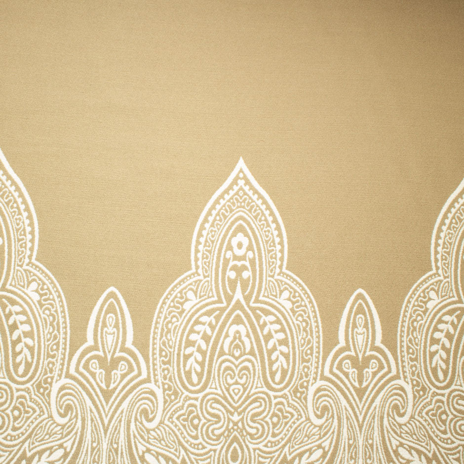 Beige & Ivory Patterned Panelled Brocade
