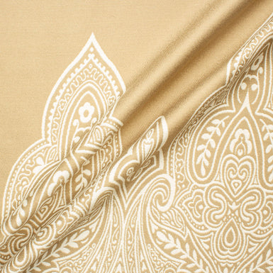 Beige & Ivory Patterned Panelled Brocade