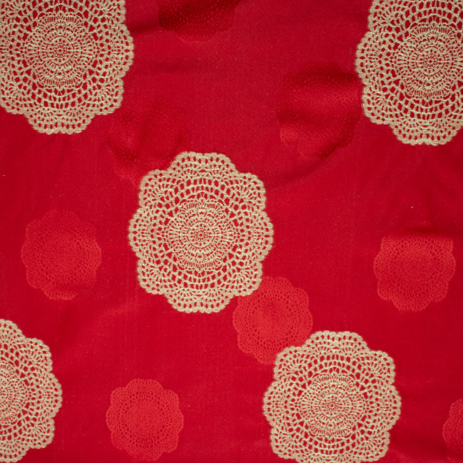 Lipstick Red Jacquard Faille