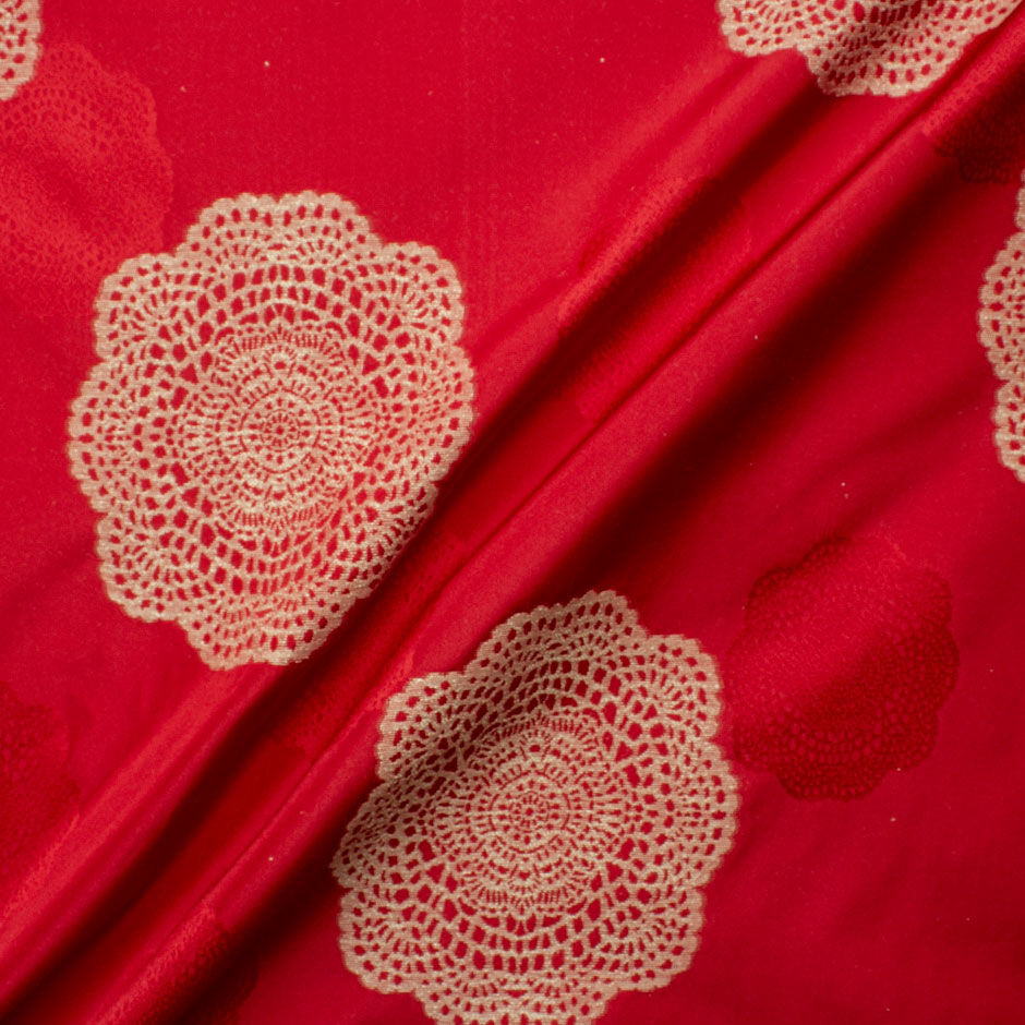 Lipstick Red Jacquard Faille