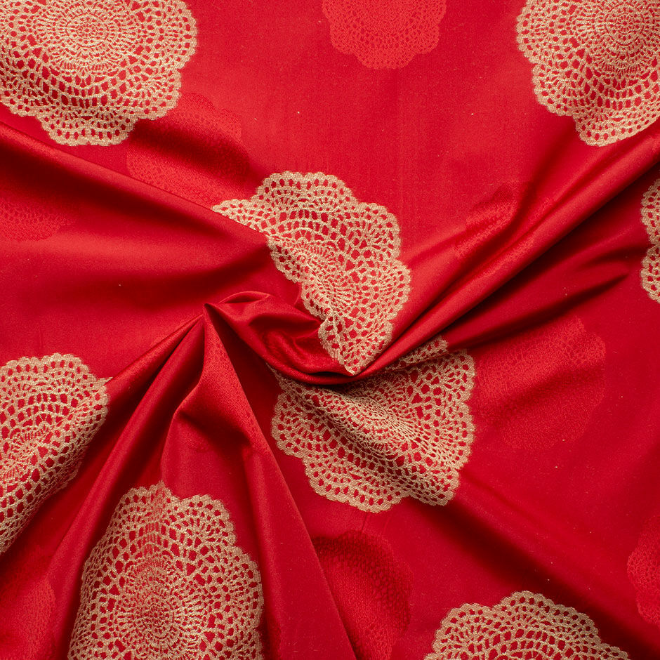 Lipstick Red Jacquard Faille