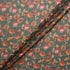 Soft Red & Orange Floral Printed Green Pure Silk Georgette