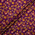 Yellow & Burnt Orange Floral Printed Purple Silk Jacquard