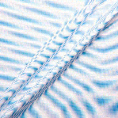 Blue Rectangular White Cotton Shirting Fabric