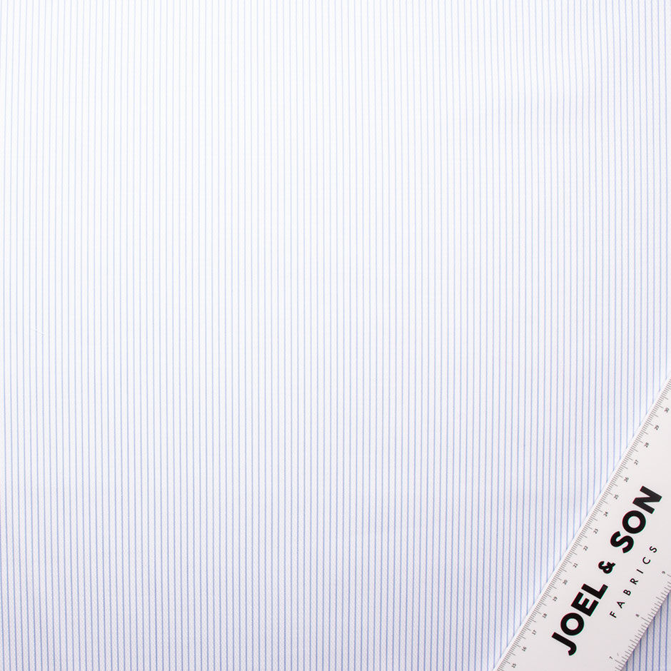 Thin Blue Striped Superfine Cotton Shirting Fabric