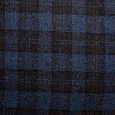 Blue & Brown Checkered Alpaca & Wool Suiting