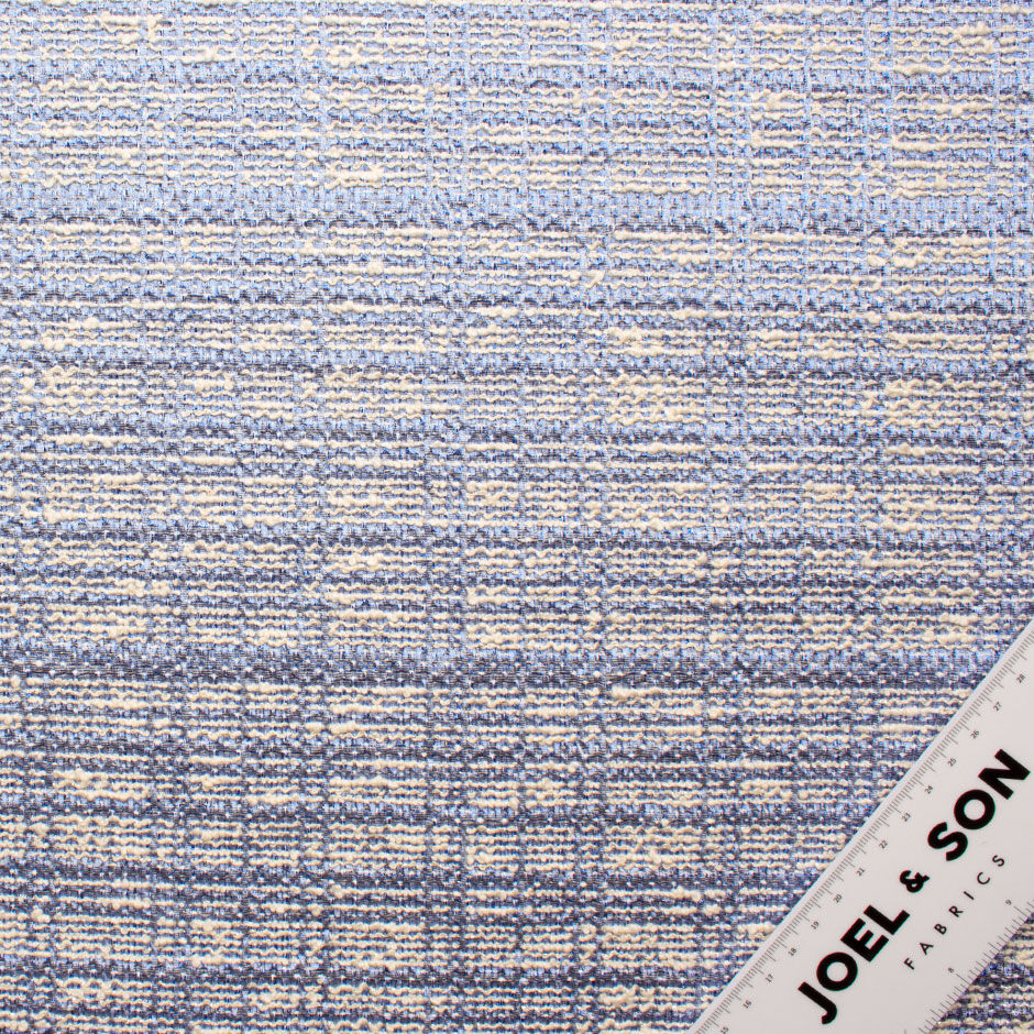 Periwinkle Blue & Ivory Metallic Bouclé Fabric