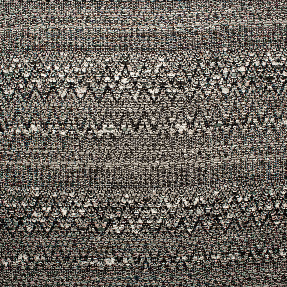 Midnight Blue & Grey Metallic Bouclé Fabric