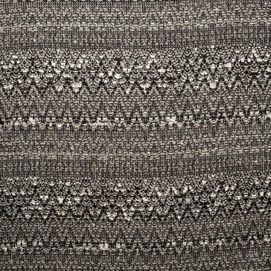Midnight Blue & Grey Metallic Bouclé Fabric