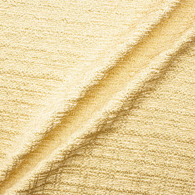 Ivory & Gold Metallic Cotton Blend Ungaro Bouclé Fabric