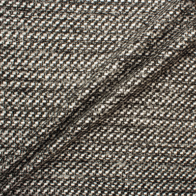 Grey, Black & Silver Metallic Woven Bouclé Fabric