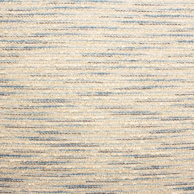Blue & Ivory Metallic Stretch Bouclé Knit Fabric
