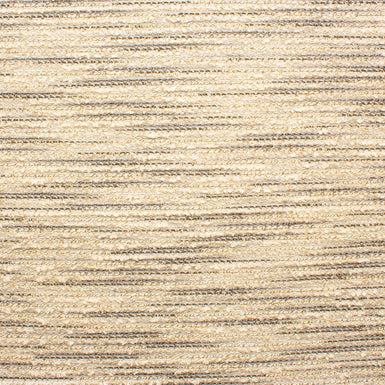 Grey Striped Ivory Metallic Stretch Bouclé Knit Fabric