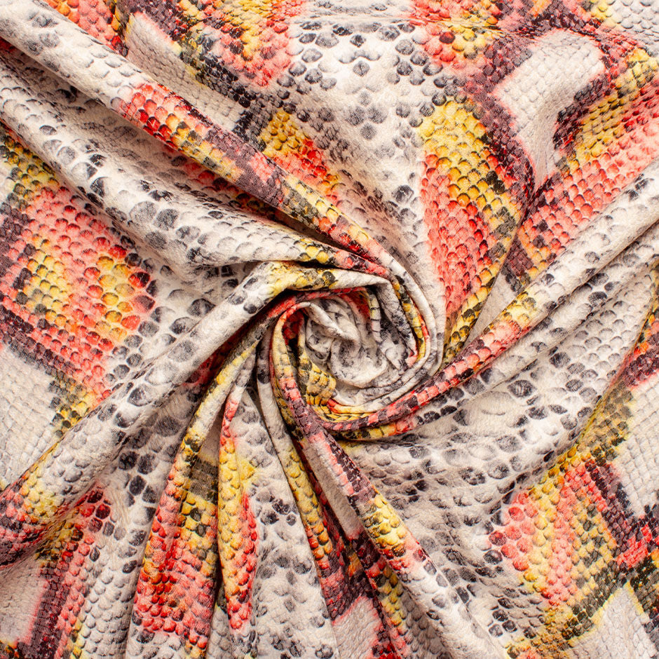 Snake Print Stretch Cotton Fabric