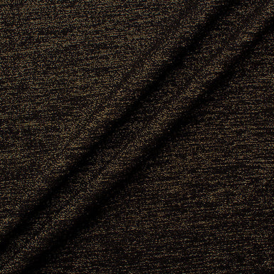 Black & Gold Metallic Double Wool Fabric