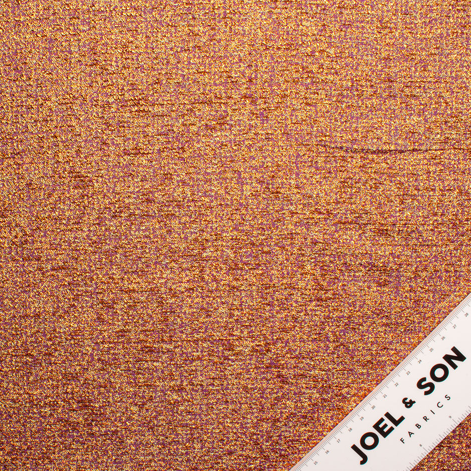 Candy Pink & Dark Gold Metallic Cloqué