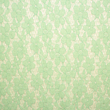 Mint Green Lace Overlay Bouclé Fabric
