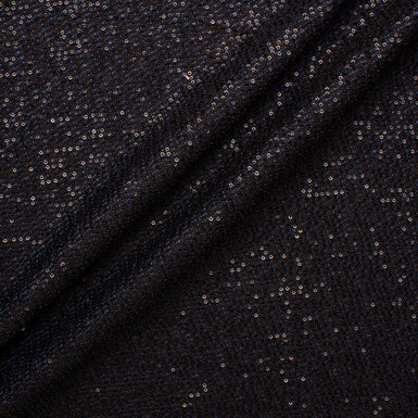 Sequin Embellished Midnight Blue Bouclé Fabric