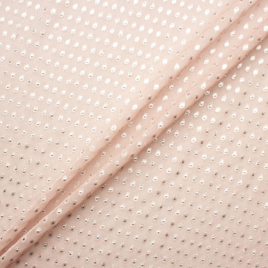 Baby Pink/Gold Metallic Silk Georgette Fabric