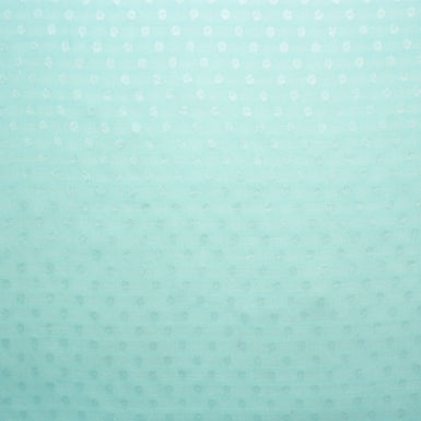 Soft Turquoise Metallic Spotted Silk Georgette Fabric