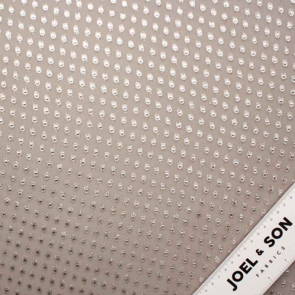 Gold Spotted Taupe Silk Georgette Fabric