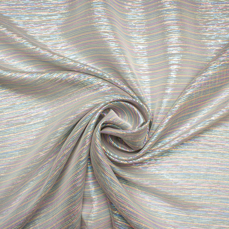 Multi Pastel Striped Metallic Lamé