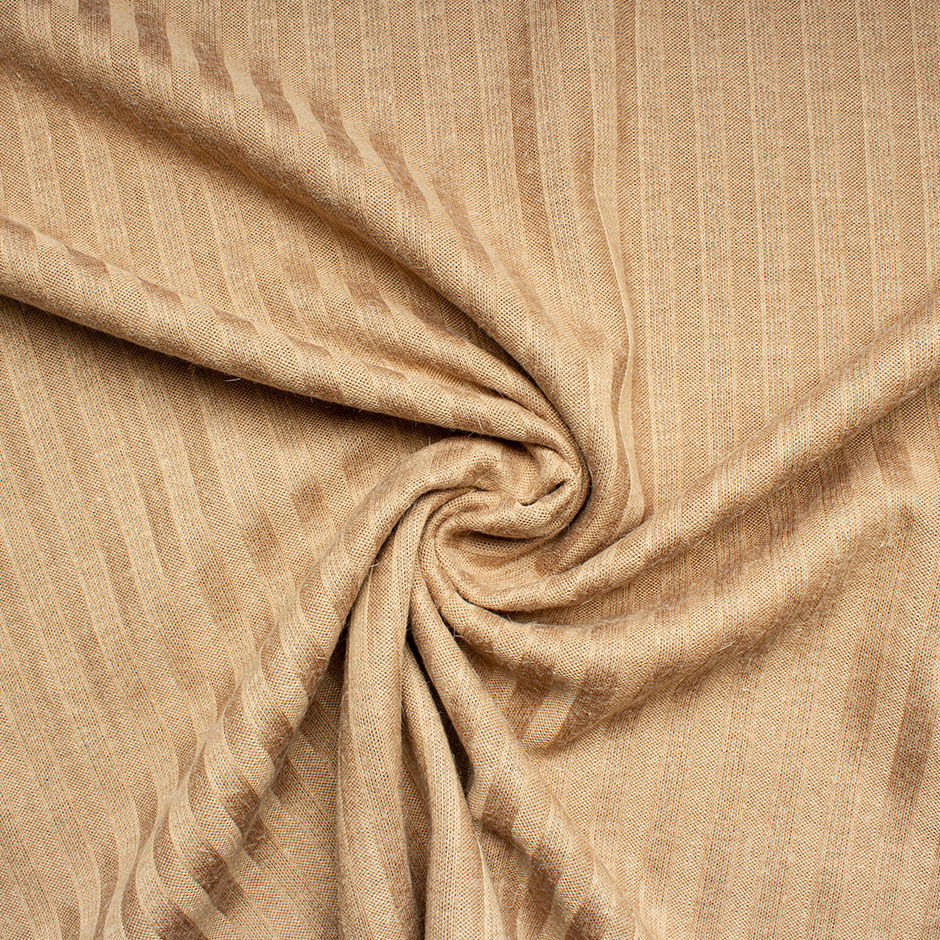 Bright Blue & Beige Double Faced Wool Jersey