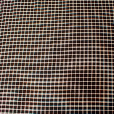 Monochrome Checkered Printed Silk Twill
