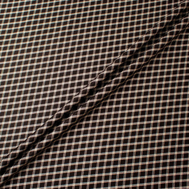 Monochrome Checkered Printed Silk Twill