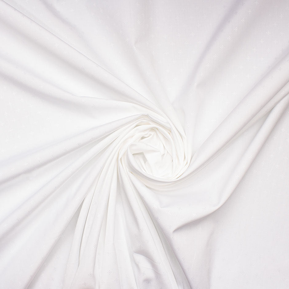Superfine White Star Jacquard Shirting Fabric