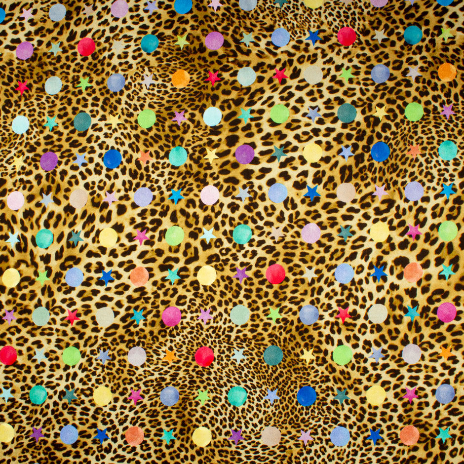 Small Stars & Spots Light Brown Animal Printed Cotton