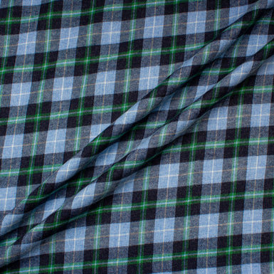 Blue & Green Checkered Brushed Cotton