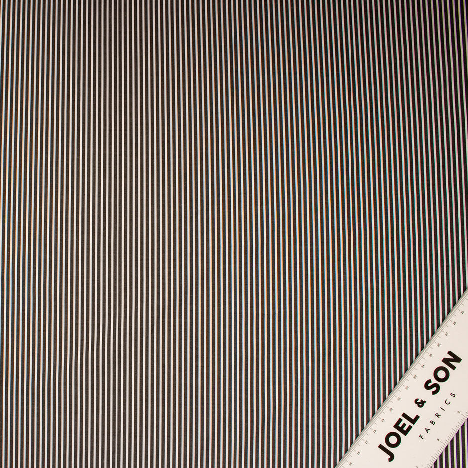 Black & Ivory Bengal Striped Cotton Shirting