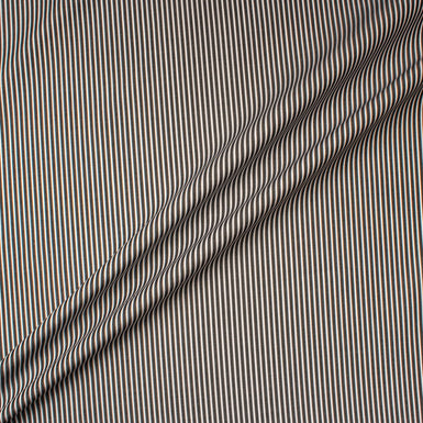 Black & Ivory Bengal Striped Cotton Shirting