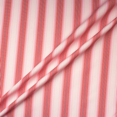 Red/Pink Striped Cotton Shirting