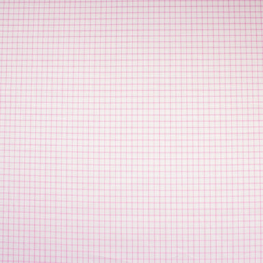 Pink Checkered White Luxury Cotton Shirting