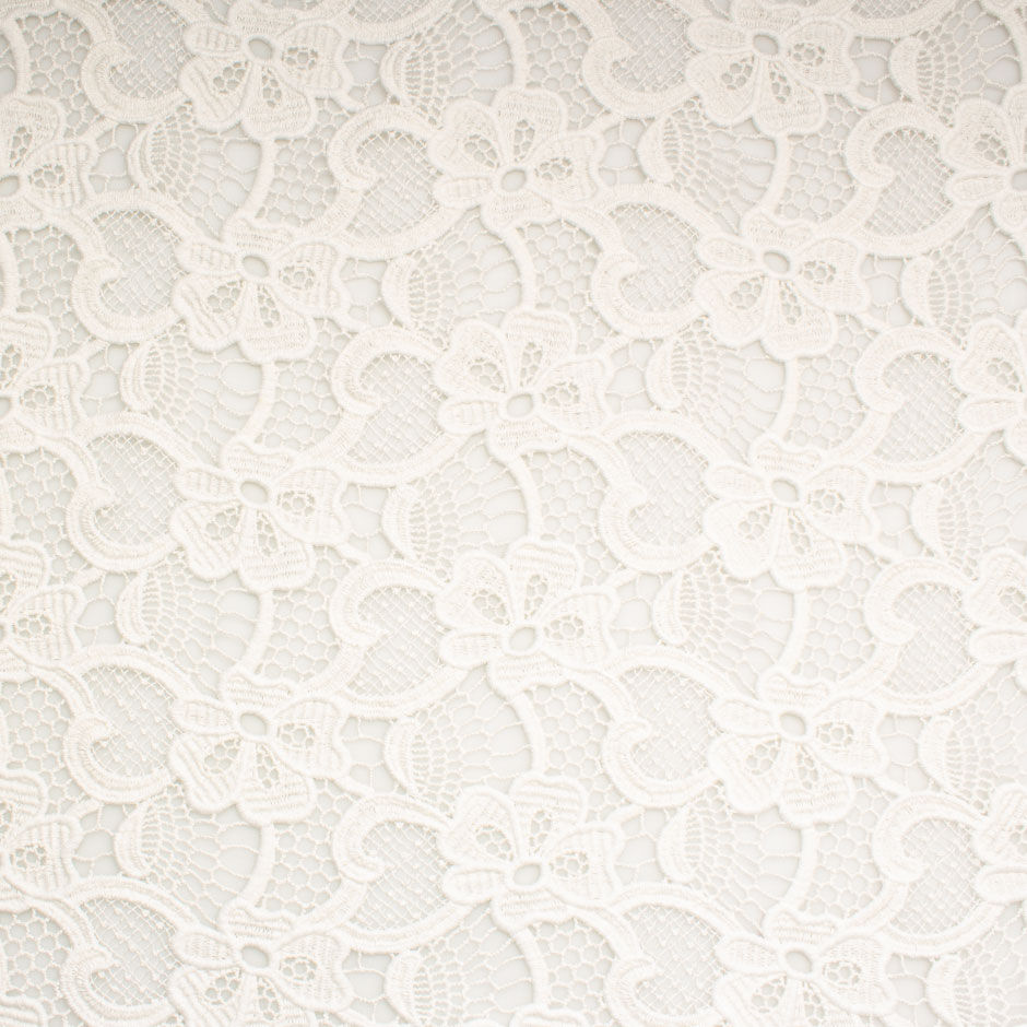 Pale Ivory Cotton Blend Guipure Lace
