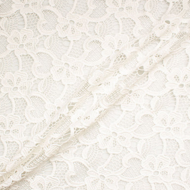 Pale Ivory Cotton Blend Guipure Lace
