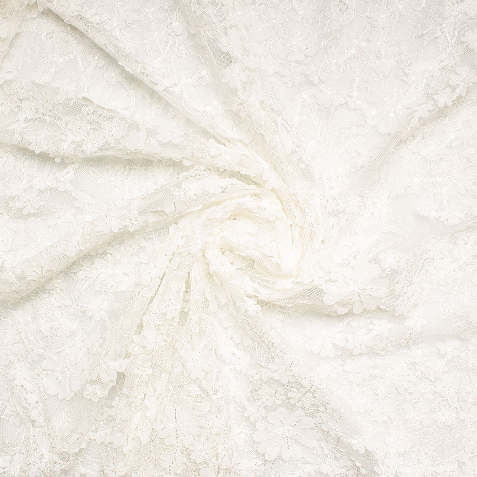 Laser Cut Floral & Sequin Embroidered Dutch Tulle