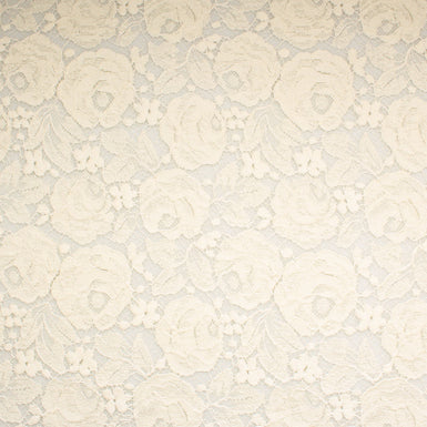 Heavy Floral Cream Stretch Corded Lace