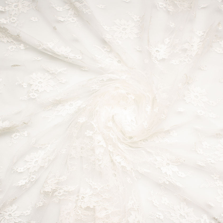 Rich Ivory Floral Chantilly Lace