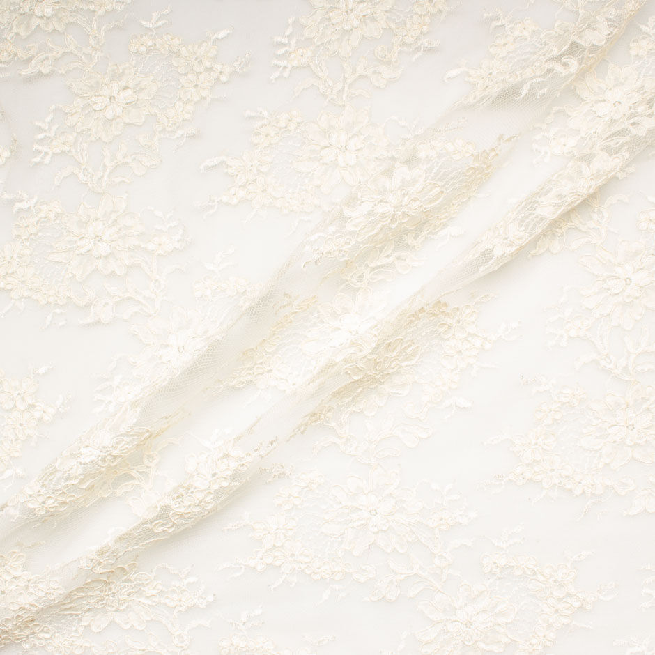 Cream Cotton Blend Corded Lace