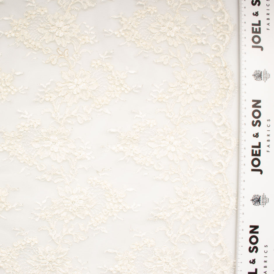 Cream Cotton Blend Corded Lace