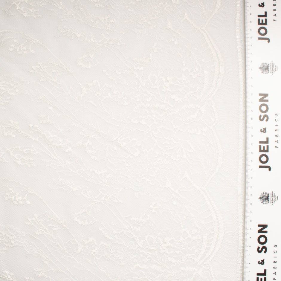 Rich Ivory Delicate Floral Chantilly Lace