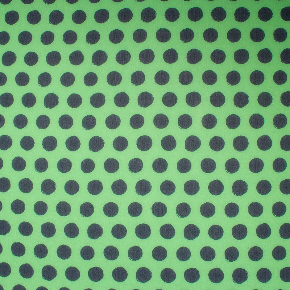 Blue Spotted Mint Green Pure Silk Georgette