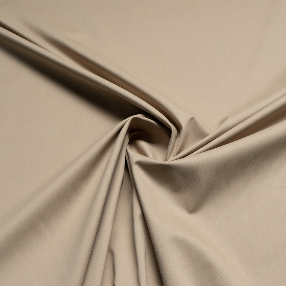 Mid Beige Plain Stretch Cotton