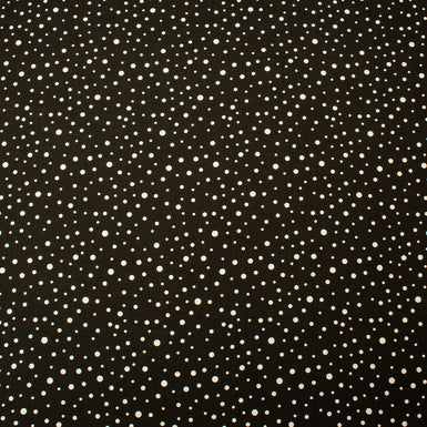 White Spotted Black Cotton Twill